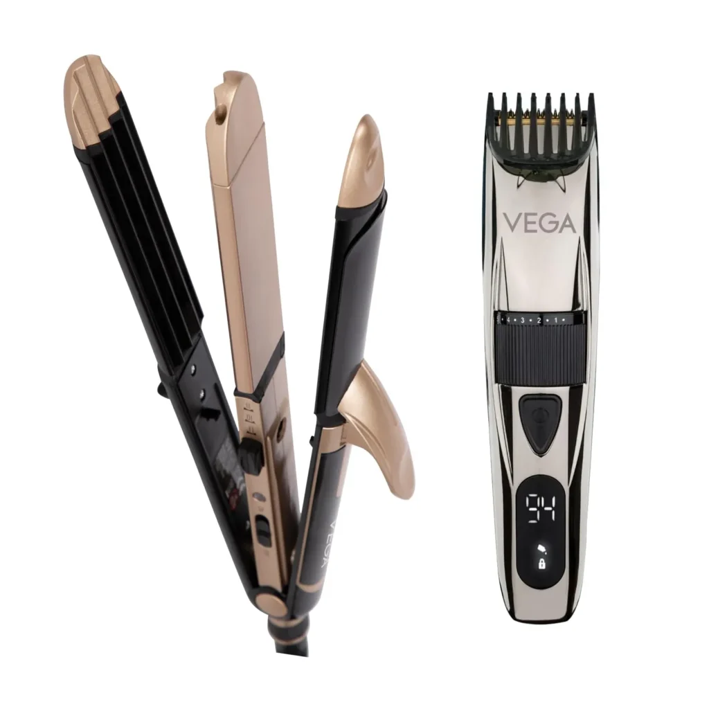 VEGA 3-in-1 Hair Styler, Straightener, Curler & Crimper