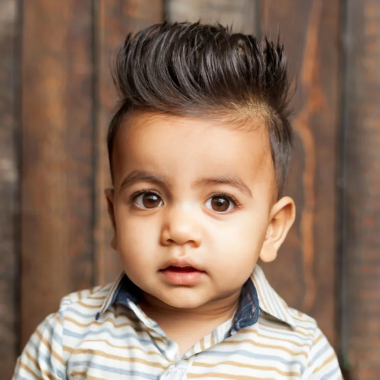 Charming Indian baby boy with Textured Quiffs ha very short hairstyles for men