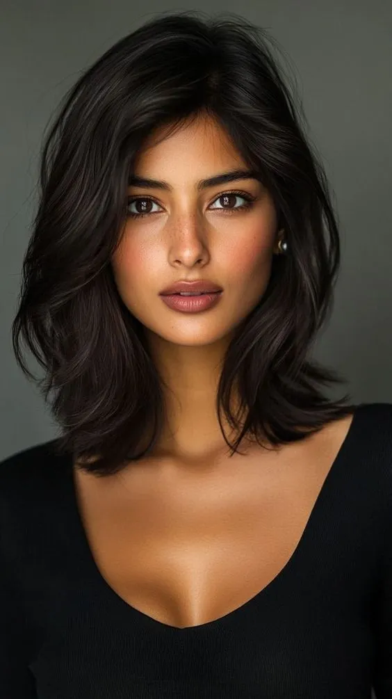 Lob with Curtain Bangs