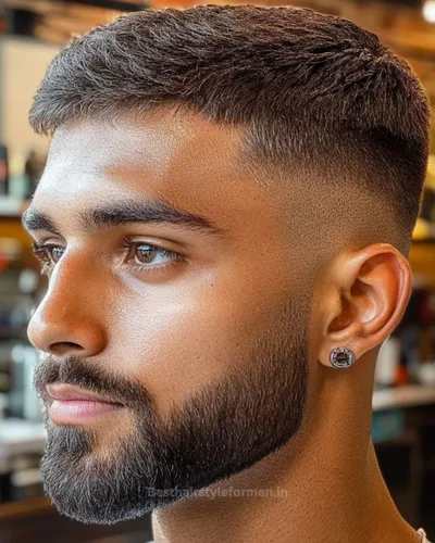 Low bald fade with short crop