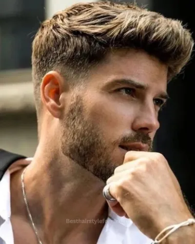 Medium length faux hawk for men