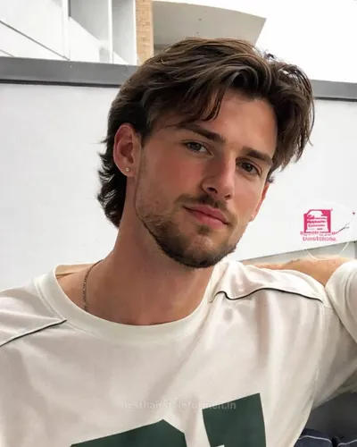 Medium length shag haircut for men
