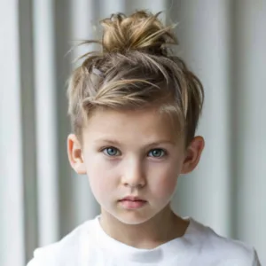 Messy Top Knot boy hairstyle