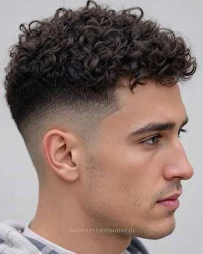 Mid drop fade for wavy hair