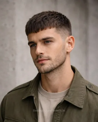 Military crew cut fade for thick hair