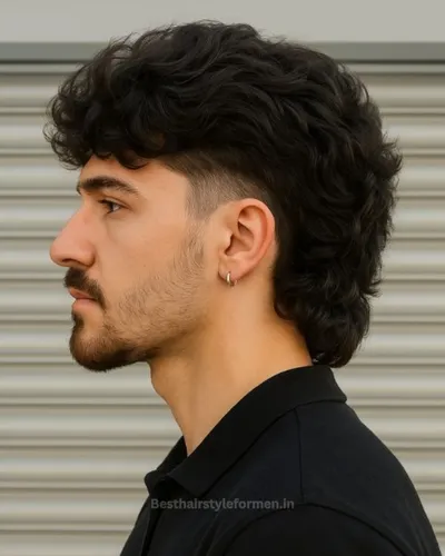 Modern mullet haircut for wavy hair