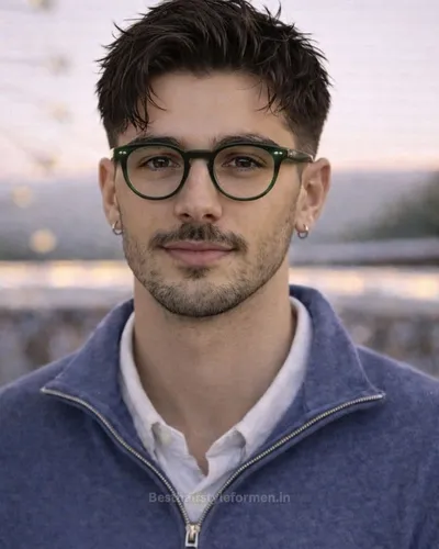 Modern quiff haircut for medium hair