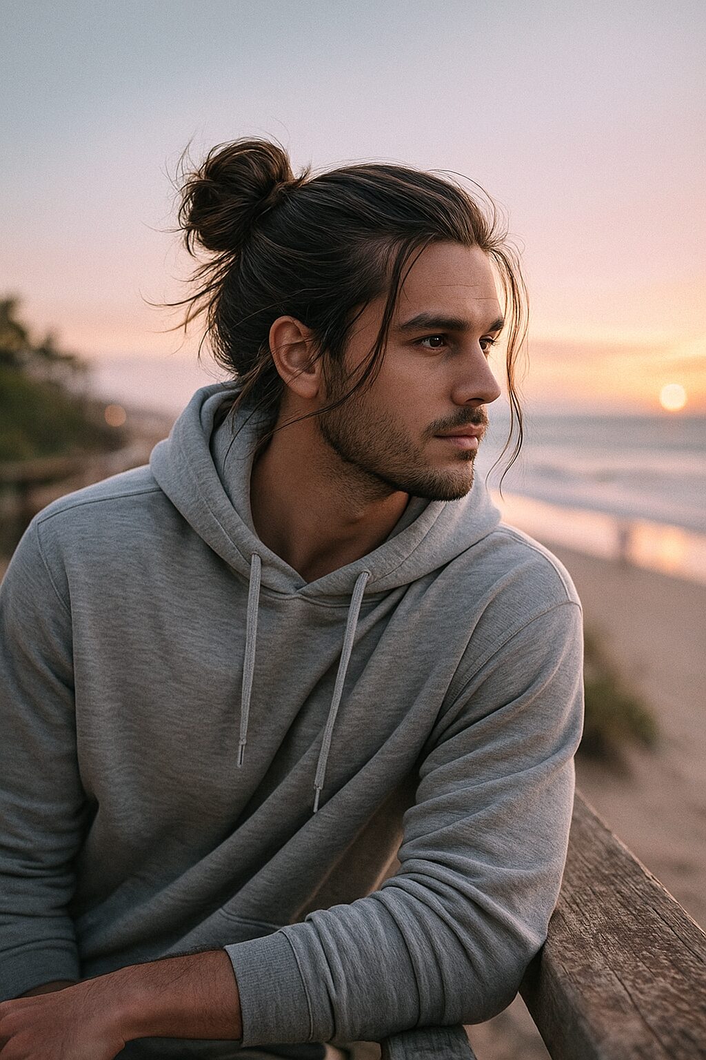 Relaxed Bun with Windswept Side Waves
