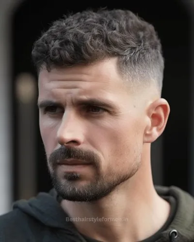 Short wavy hair fade for thick hair