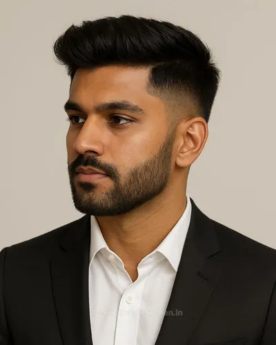 Skin fade pompadour for thick hair