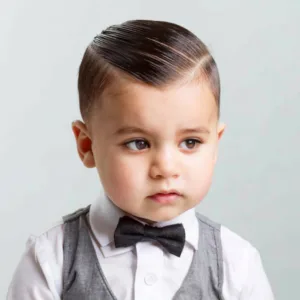 Sleek Comboverbaby boy hairstyle