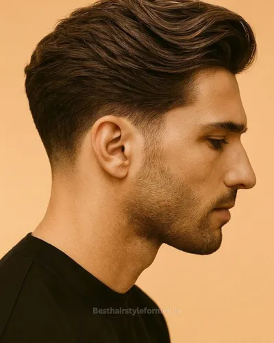 Swept back medium hairstyle for thick hair
