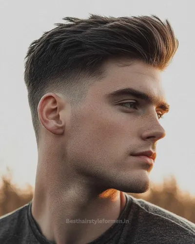 Textured brush up hairstyle