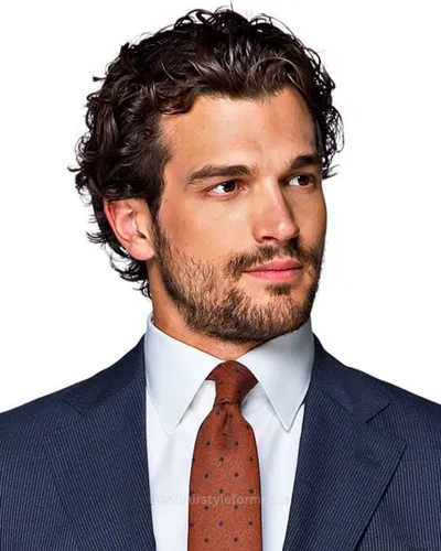Wavy slick back hair for office