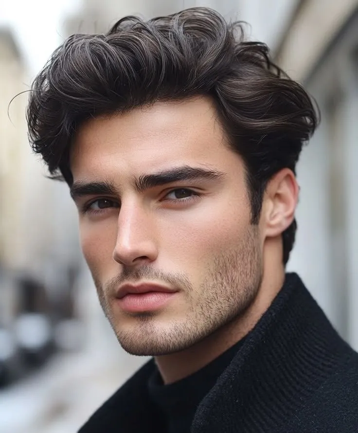 medium straight layered hairstyle for men