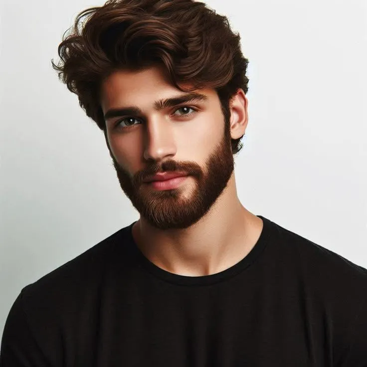 medium wavy side part hairstyle for men