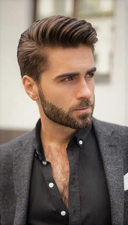 medium wavy fringe hairstyle for men