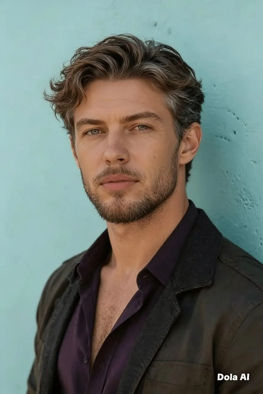 medium curly fringe hairstyle for men
