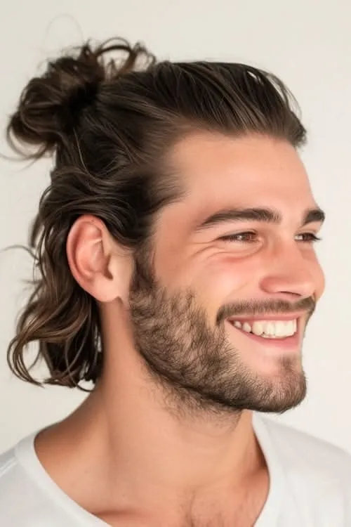 Long Hairstyles 61 half up man bun relaxed hairstyle for men