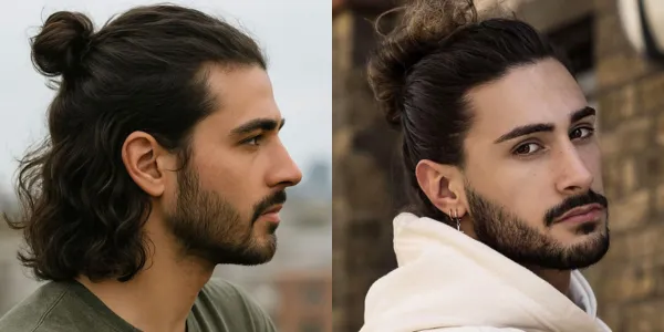 long hairstyles men heart face shape messy bun india