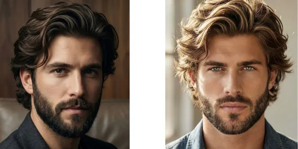 long hairstyles for men with heart shaped face wavy layers india 2026