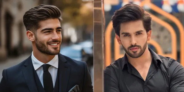 hairstyles for oval heart shaped faces men medium formal side part