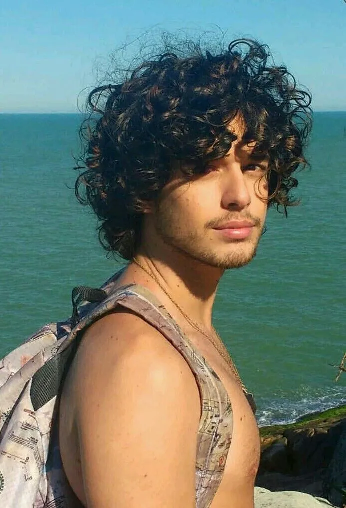 long curly hair clean look for men