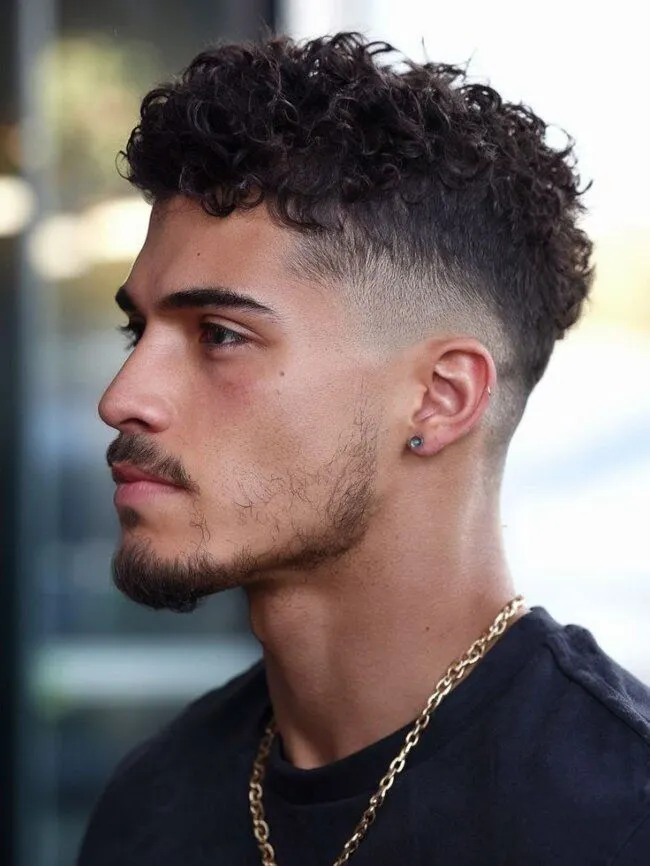long curly wavy hairstyle for men