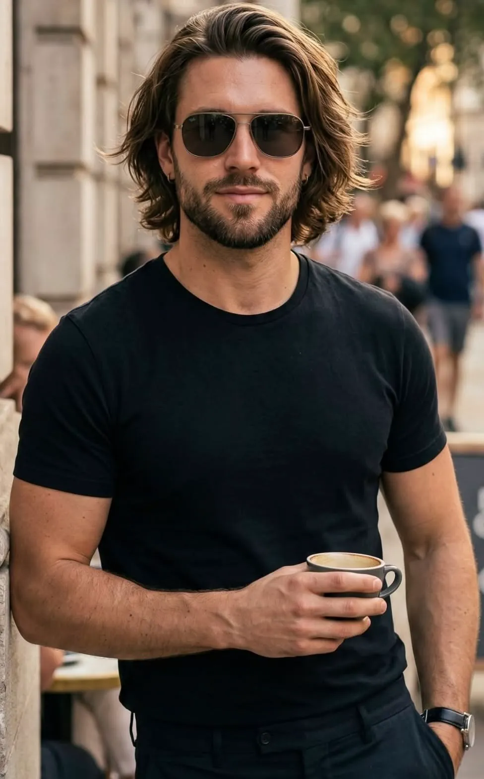 long messy layered full beard layered hairstyles for men