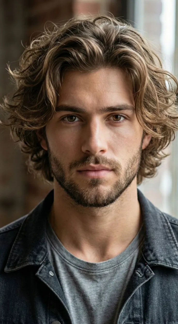 long wavy layered beard layered hairstyles for men
