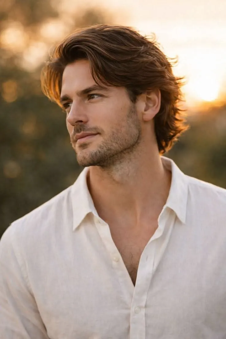 Long Hairstyles 3 long wavy layered hairstyle clean look for men