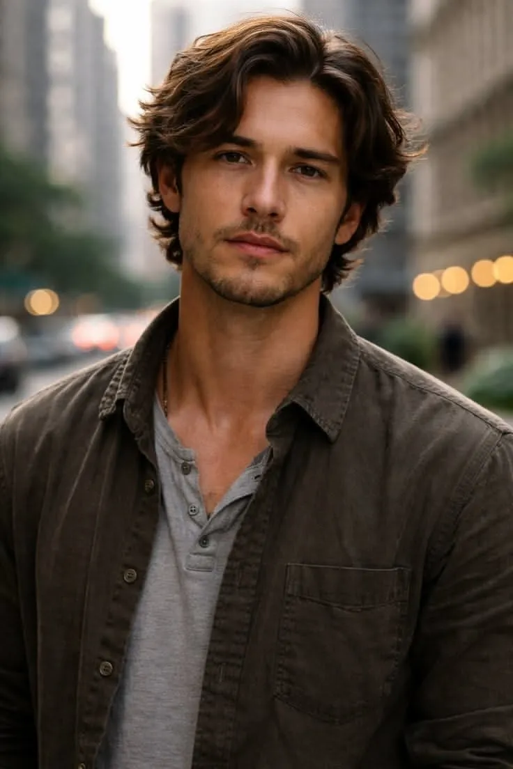 medium layered flow middle part layered hairstyles for men