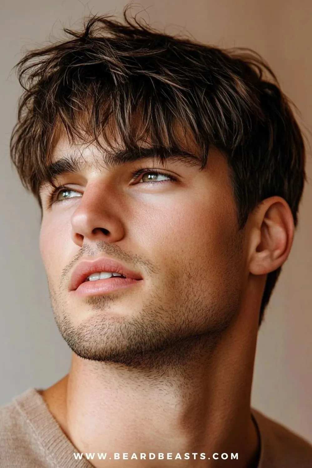 medium straight hair fringe for men style 2