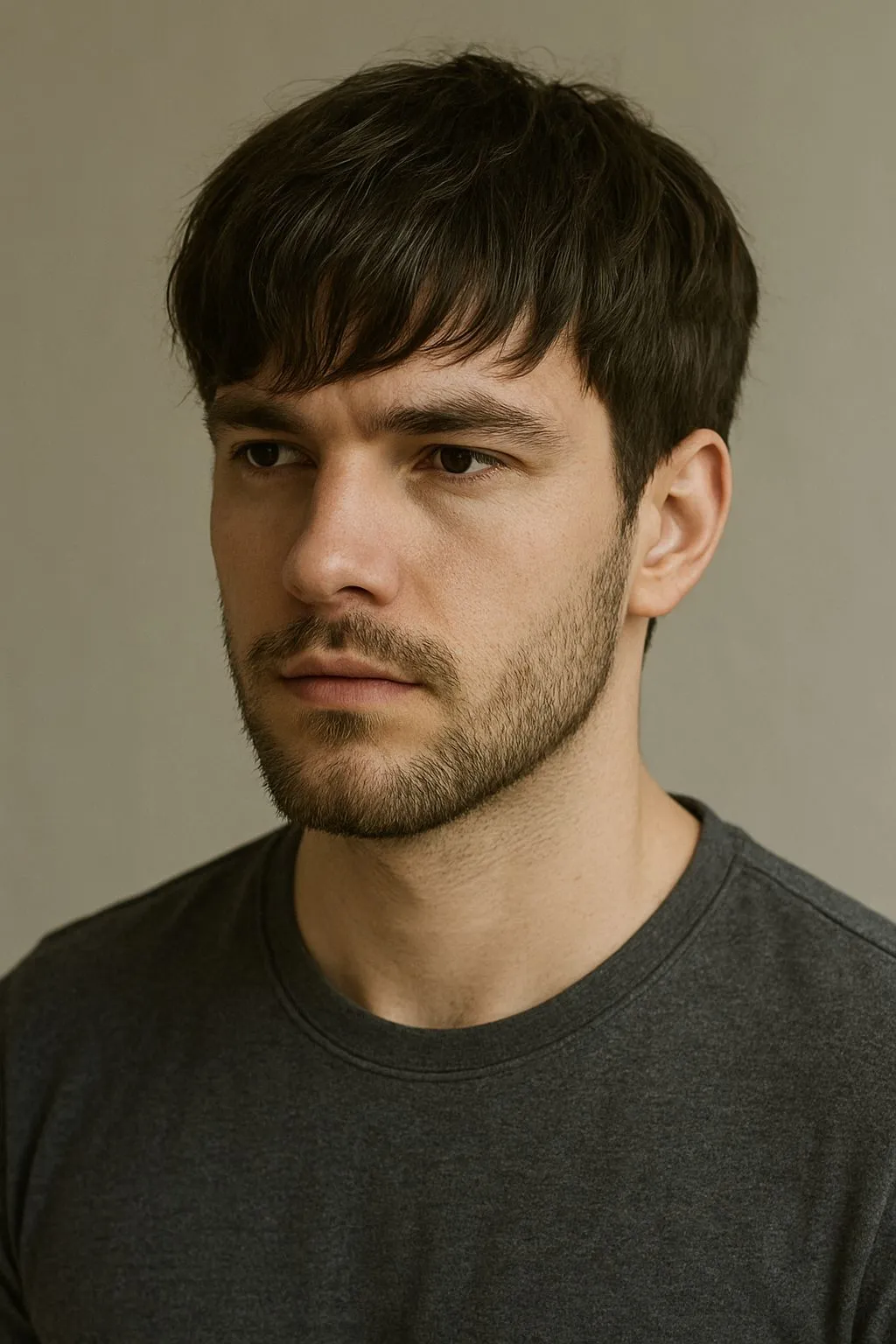 medium straight hair fringe for men
