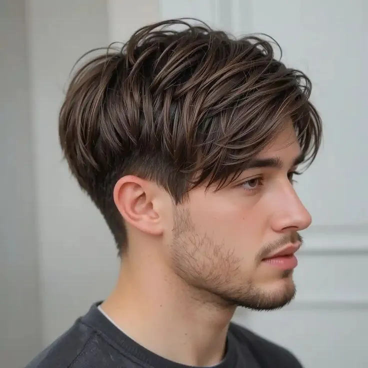 medium straight hair profile for men
