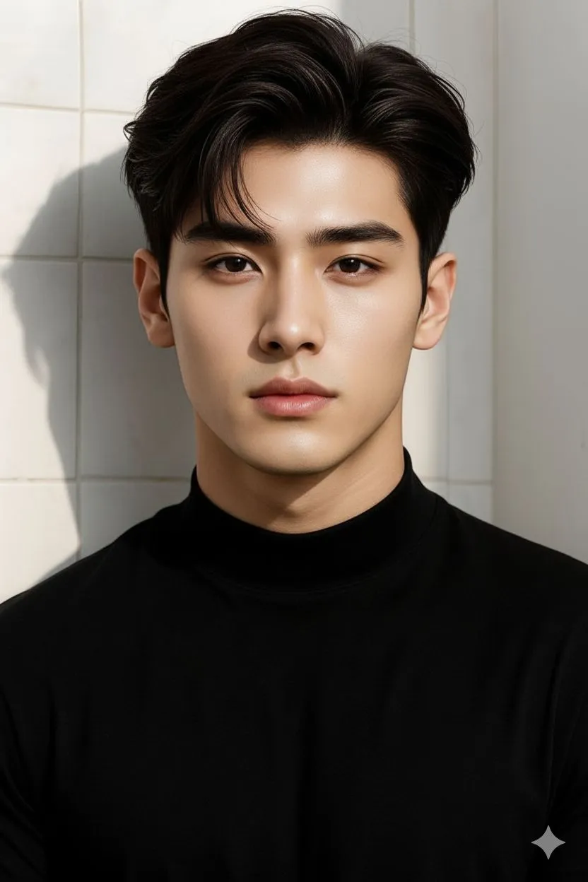 medium straight swept back formal hairstyle for men