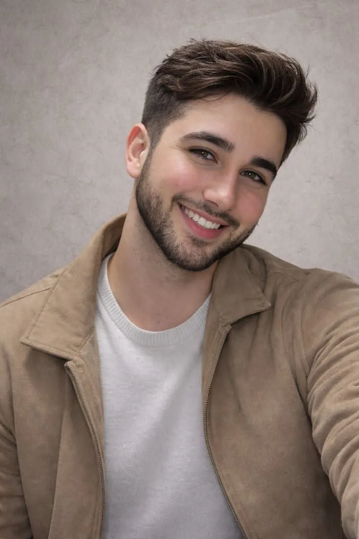 medium straight swept hairstyle for men