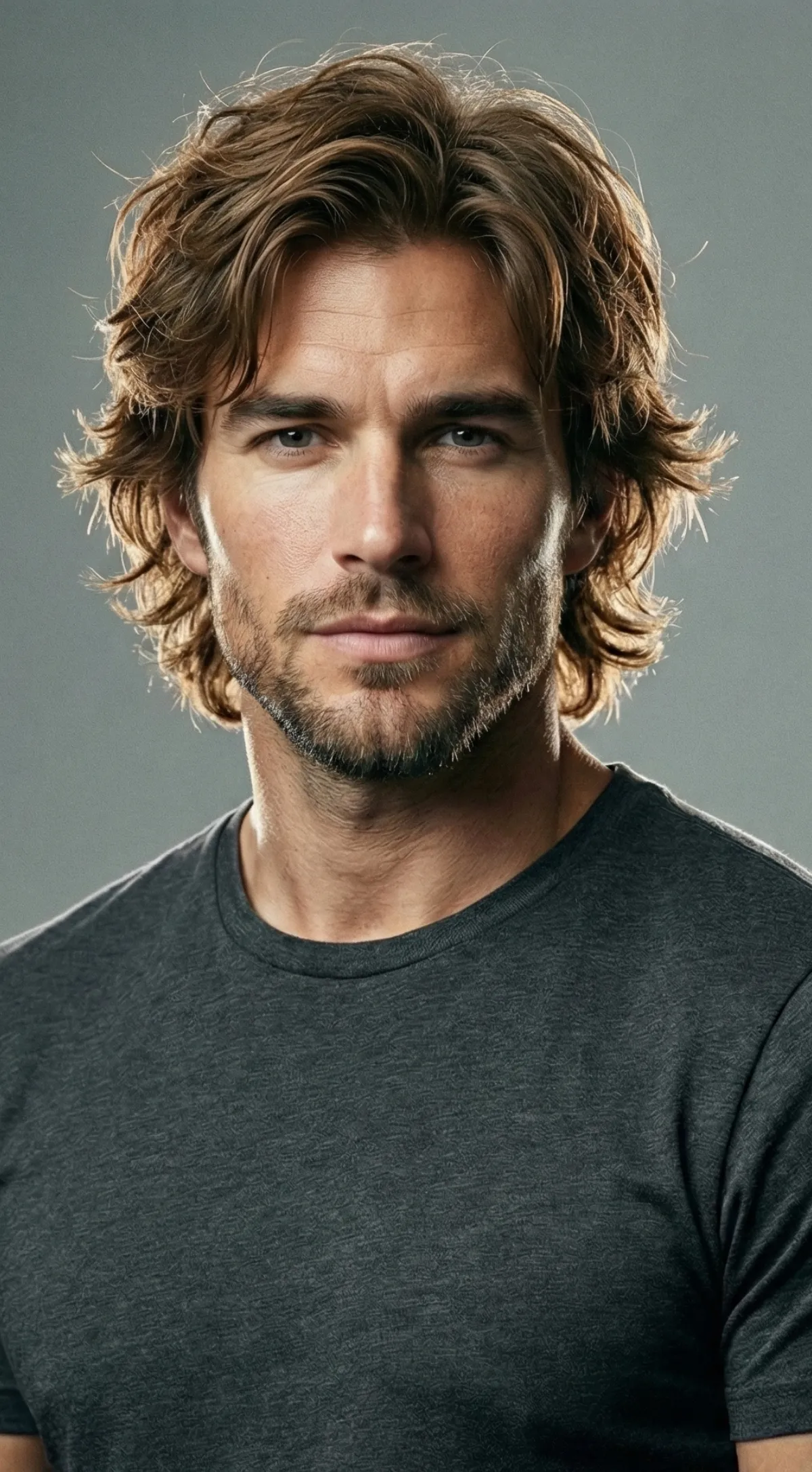 medium wavy layered flow beard layered hairstyles for men