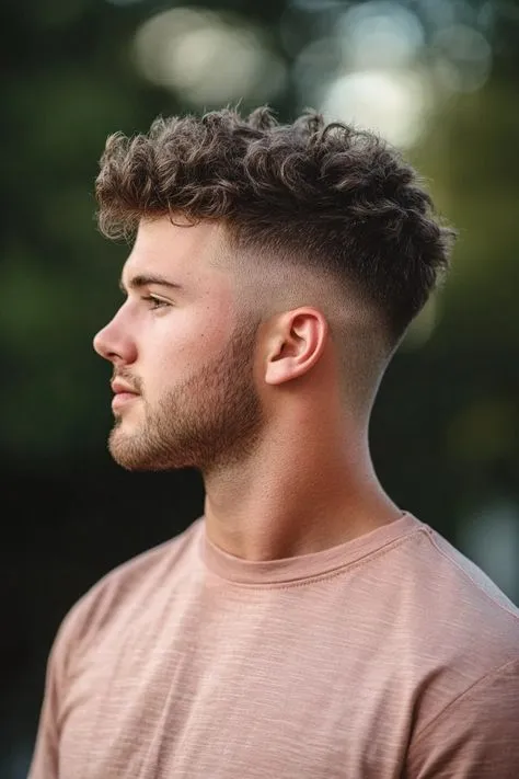 messy curly hairstyle for men