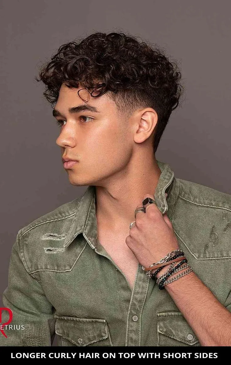 messy curly hair longer for men