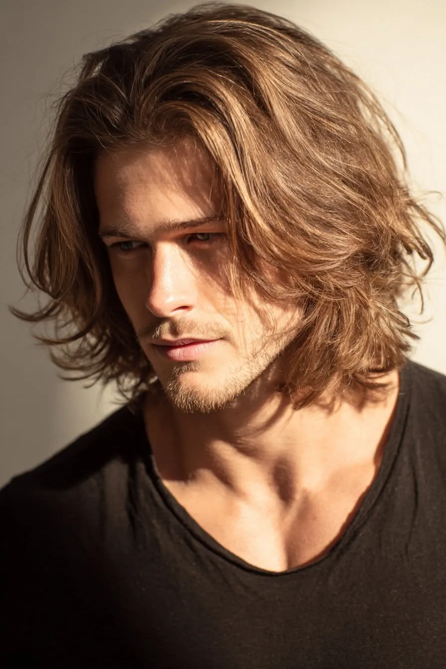messy long layered beard 2 layered hairstyles for men