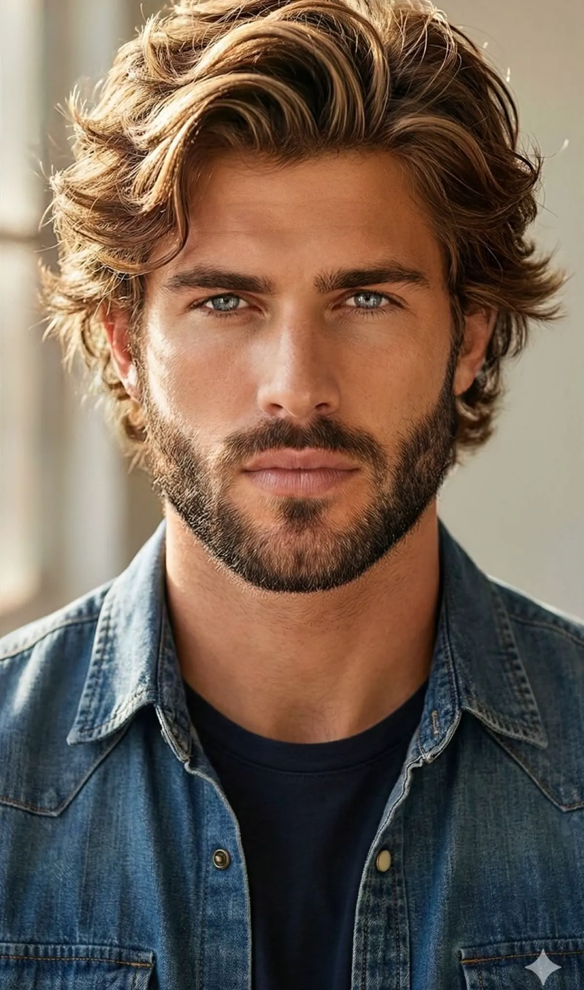 messy medium layered beard layered hairstyles for men