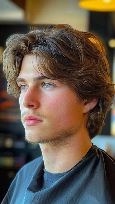 messy wavy layered stubble layered hairstyles for men