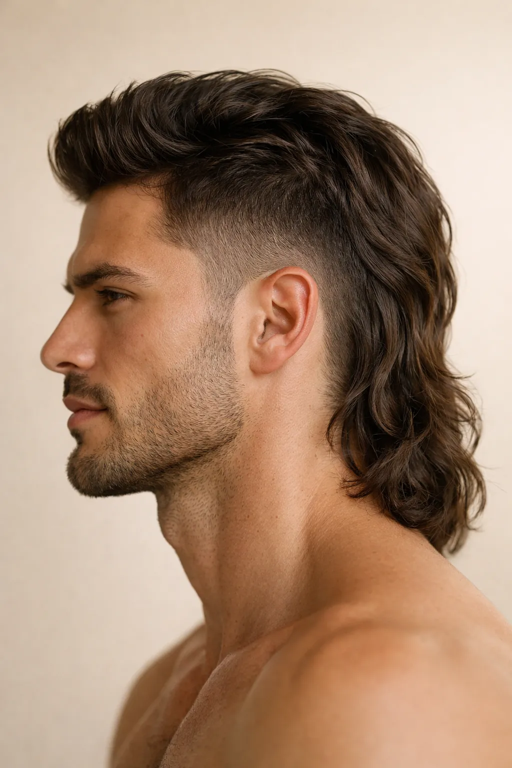 Long Hairstyles 71 modern wavy mullet with fade for men