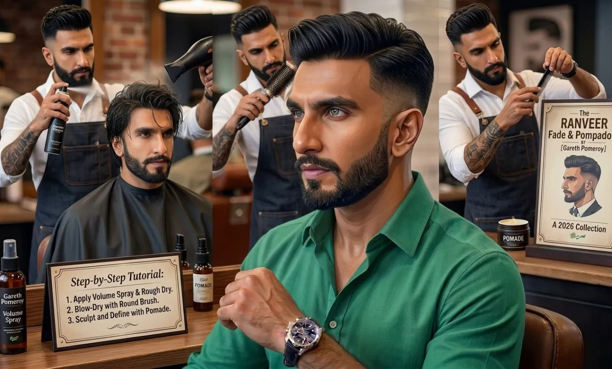 how to get ranveer singh pompadour hairstyle step by step indian men