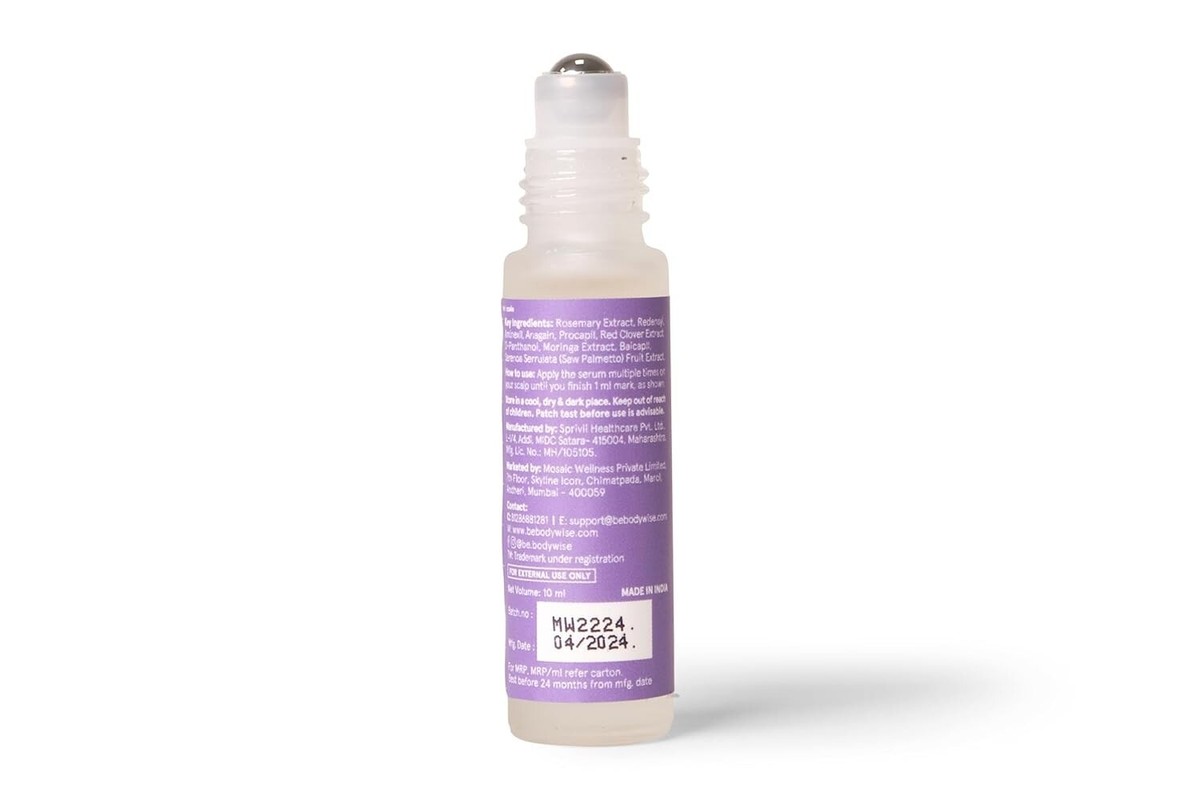 Be Bodywise 3% Rosemary Hair Growth Serum Roll On For Stronger Hair Growth  10ml