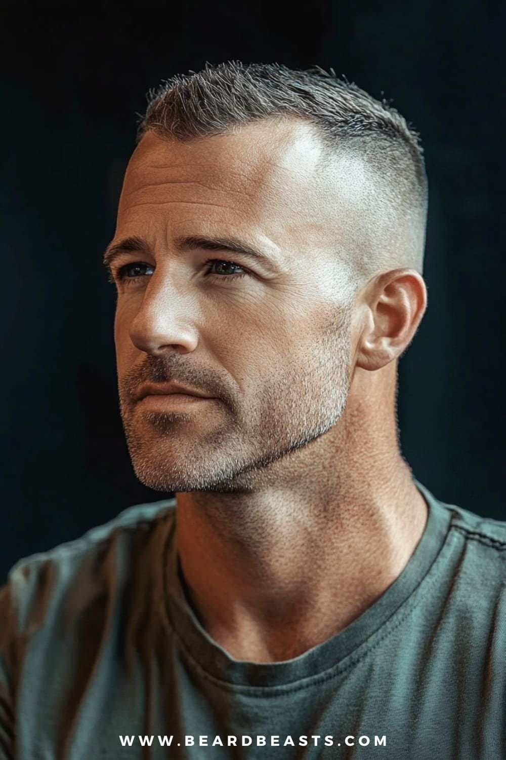 buzz cut with skin fade beard styles for less hair on head