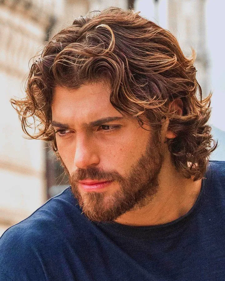 short curly hair fade down profile for men
