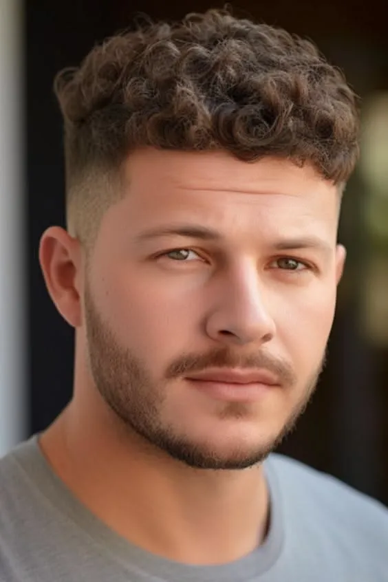 short curly hair fade for men casual variation
