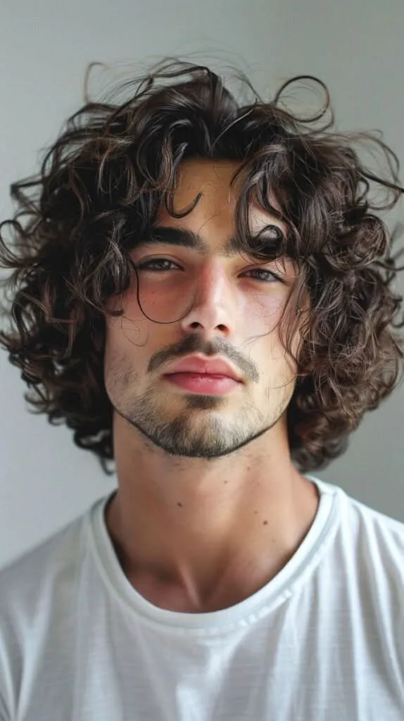 short curly hair fade casual for men